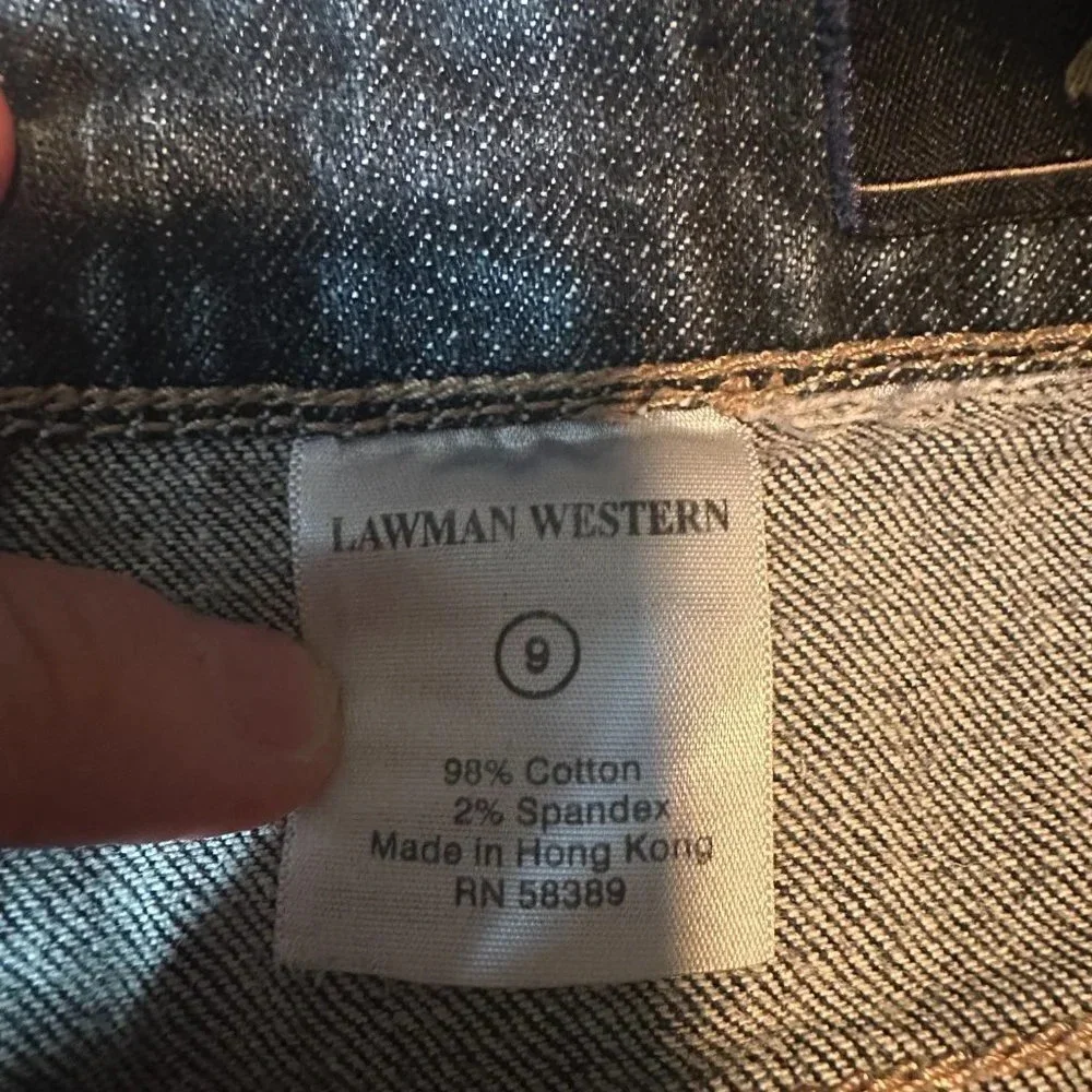 Lawman Western Wear Boot Cut Embellished Jean - Size 9